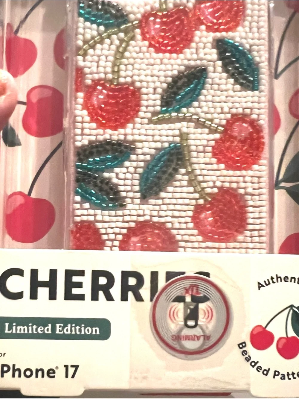 NEW CHERRIES Jeweled Beaded iPhone 17 Cover Bling MVMT Limited edition.
